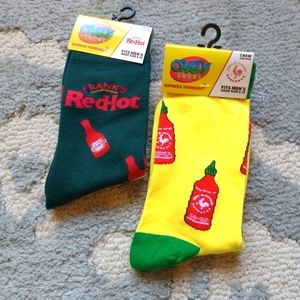 2 PRs NWT Novelty Socks*Hot Sauce